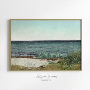 Ocean View Vintage Oil Painting, Seascape DIGITAL Print, Beach Landscape Printable Wall Art, Seascape Fine Art, Coastal Wall Decor