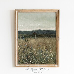 Wildflower Field Set of 2 Prints, Country 2 Pieces Vintage Wall Art ...