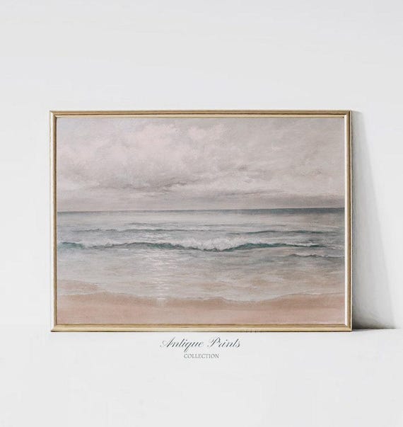 Peindre Des Vagues De Paysage Marin Au Coucher Du Soleil Avec Vue Sur La Montagne tableau impression sur toile