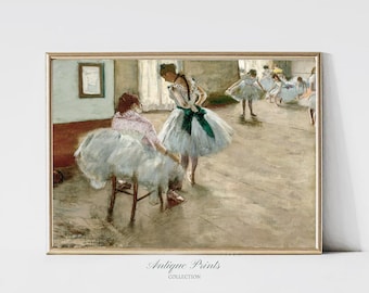 Ballerina Painting, Edgar Degas Art, Vintage Girl Room Wall Art, Antique Dance Class Print, Girls Nursery Decor -  PRINTABLE