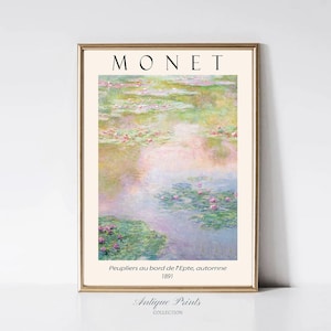 Neutral Monet Botanical Art, Vintage Impressionism Wall Art, Monet Spring Print, Claude Monet Exhibition Poster, Monet Painting - PRINTABLE