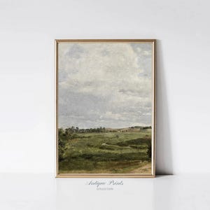 Cuadro neutro, conjunto de 2 impresiones divididas, paisaje, 2 piezas, arte de pared vintage, impresión campestre, decoración de granja - IMPRIMIBLE imagen 4