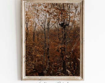 Autumn Country Landscape Wall Art, Fall Forest Vintage Painting, Antique Farmhouse DIGITAL Print, Fall Countryside Wall Art - PRINTABLE