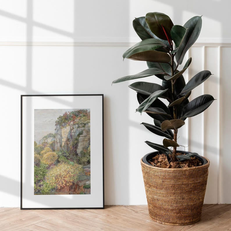 Spring Landscape Painting, Vintage Spring Cottage Wall Art, Antique Flower Country Print, Spring Neutral Farmhouse Wall Decor - PRINTABLE image 8