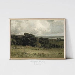 Moody Landscape Printable Painting, Countryside Wall Art, Cottage Wall Decor, Nature Landscape Wall Art, Farmhouse Decor- DIGITAL ART
