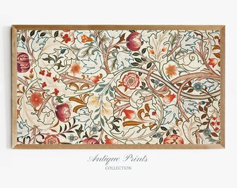 Neutral Flowers William Morris Art Samsung Frame TV, William Morris Floral 4K Frame TV Art, Vintage Pattern Tv Art Frame DIGITAL Download