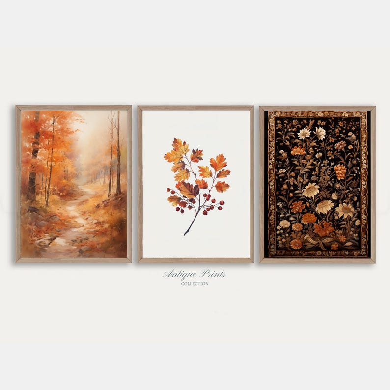 Fall Gallery Wall Set, Autumn Farmhouse Decor, Autumn Landscape Vintage ...
