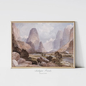 Utah Painting, Utah Vintage Print, Antique Utah Wall Art, Farmhouse Wall Decor, National Park Painting, Southwest Wall Art - PRINTABLE