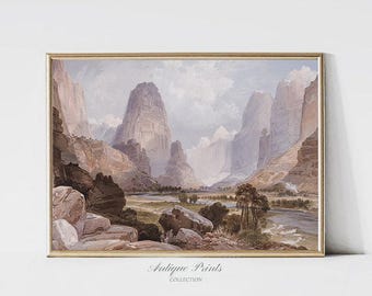 Utah Painting, Utah Vintage Print, Antique Utah Wall Art, Farmhouse Wall Decor, National Park Painting, Southwest Wall Art - PRINTABLE