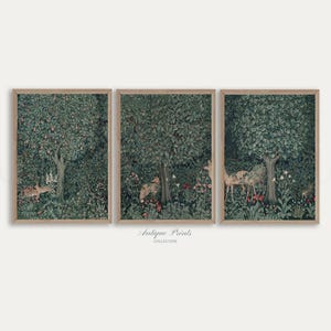 William Morris Set of 3 Prints, William Morris Tapestry 3 Pieces Wall Art, Art Nouveau Print, Vintage Pattern Fabric Art - PRINTABLE