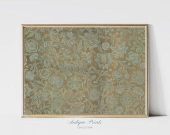 Gobelängkonsttryck, vintage neutral textilväggkonst, modern lantlig inredning, antik botanisk gobelängkonst, digital konst - UTSKRIVBAR