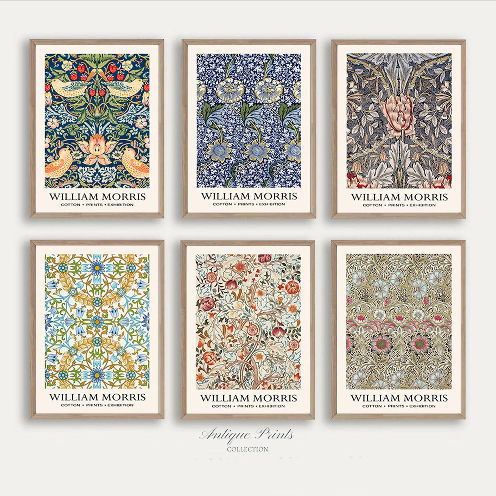 Set of 6 William Morris Prints, PRINTABLE Vintage Exhibition Poster ...