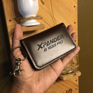 Aangepaste voertuigsleutelhanger, rijbewijszak met echt rundleer: gratis gepersonaliseerde gravurefoto's, logo's, namen