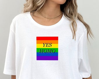 Yes Homo Shirt| LGBTQ Shirt| Gay Shirt| Lesbian Shirt| Queer Shirt| Pride Shirt| Rainbow Shirt