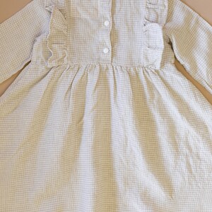 Little Girl Dress Gingham Linen dress for girls, Linen Dress. Toddler linen dress, flower girl dress Sustainably Ethically Made Linen Dress image 9