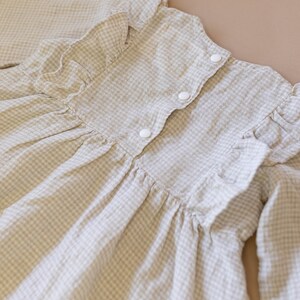 Little Girl Dress Gingham Linen dress for girls, Linen Dress. Toddler linen dress, flower girl dress Sustainably Ethically Made Linen Dress image 7