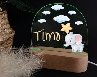 Personalized acrylic night lamp, baby gift, baby night lamp, children's night lamp, christening gift, children's birthday gift, night light