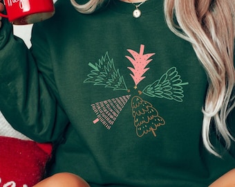 Christmas Sweatshirt, Christmas Tree Sweater, Christmas Women's Sweater, Christmas Tree Shirt, Retro Christmas Tree Shirt, Winter Sweater
