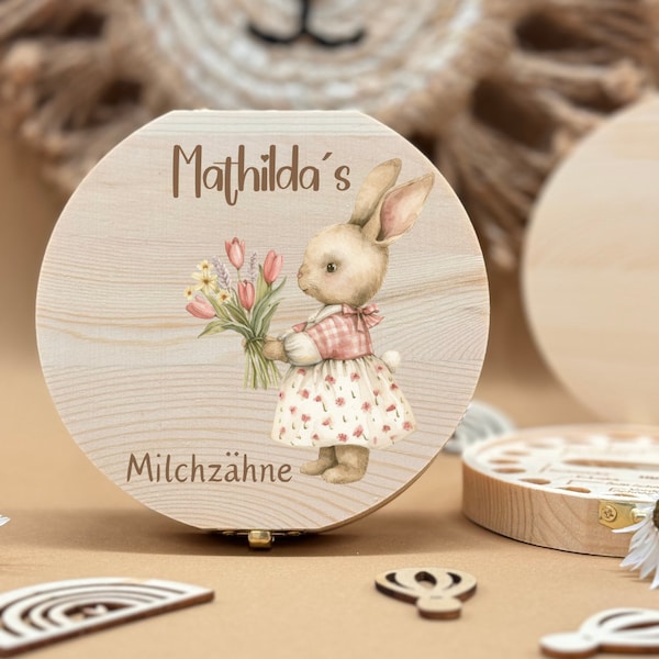 Personalized wooden tooth box tooth fairy, milk teeth storage, personalized gifts, christening gift, birthday gift