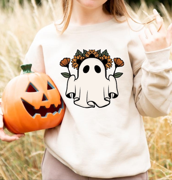 Retro Ghost Sweatshirt I Unisex Sweatshirt I Halloween Shirt I Halloween Ghost Sweater I