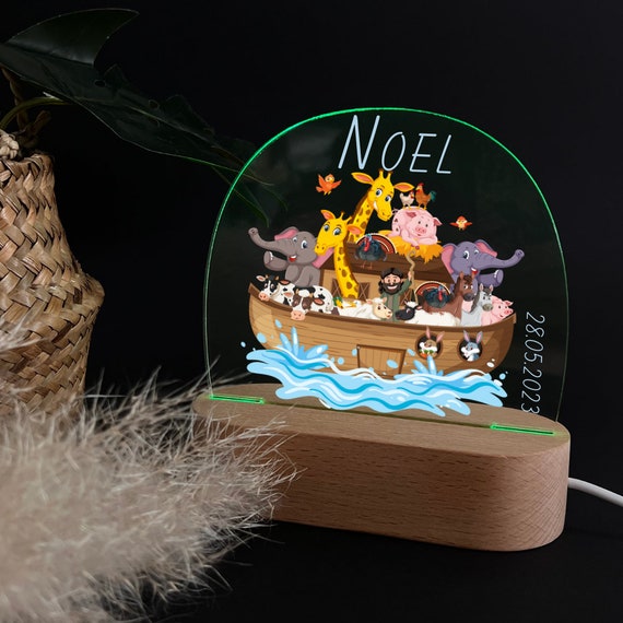 Personalized rainbow acrylic night lamp, baby gift birth, christening gift, children's room, birthday gift, bedside lamp