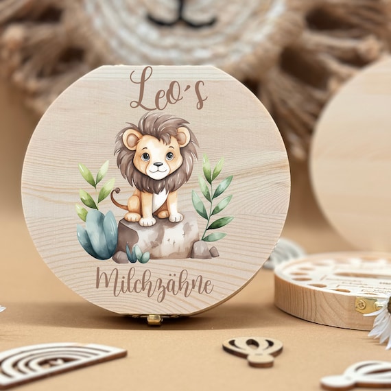 Personalized wooden tooth box, milk teeth storage, personalized gifts, christening gift, birthday gift