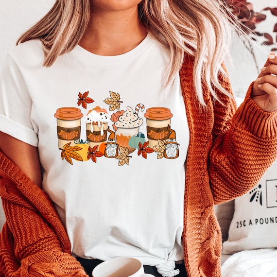 Fall Coffee Sweater, Cute Fall Sweatshirt, Fall In Love Shirt, Pumpkin Sweater, Pumpkin Spice Latte Shirt, Fall Women's Sweater