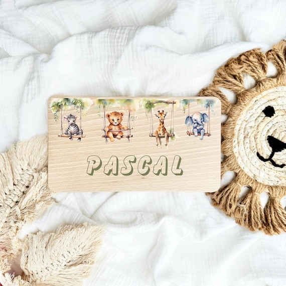 Personalized breakfast board, gift for birth, gift for baptism, gift for baby, birthday, safari