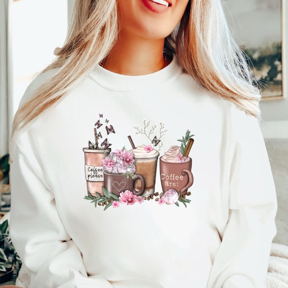 Coffee is my Valentine, Valentine's Day Sweater, Valentine's Day Shirt, Women's Sweatshirt, Pair Shirt, Valentine's Design, Valentine's Day Gift