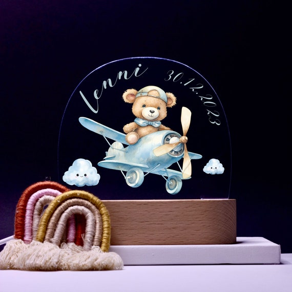 Personalized acrylic night lamp, baby gift, baby night lamp, children's night lamp, christening gift, children's birthday gift, night light