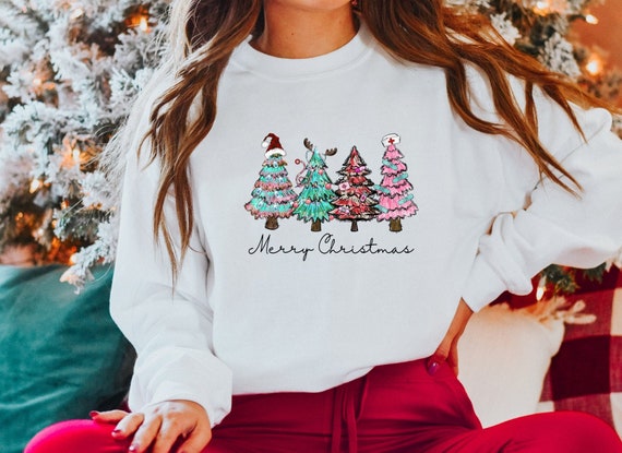 Merry Christmas Sweater, Christmas Trees Sweatshirt, Christmas Shirt, Nurse Christmas Sweater, Nurse Winter Outfit