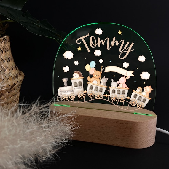 Personalized acrylic night lamp, baby gift, baby night lamp, children's night lamp, christening gift, children's birthday gift, night light