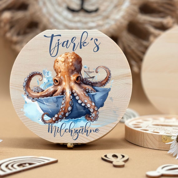 Personalized wooden tooth box, milk teeth storage, personalized gifts, christening gift, birthday gift
