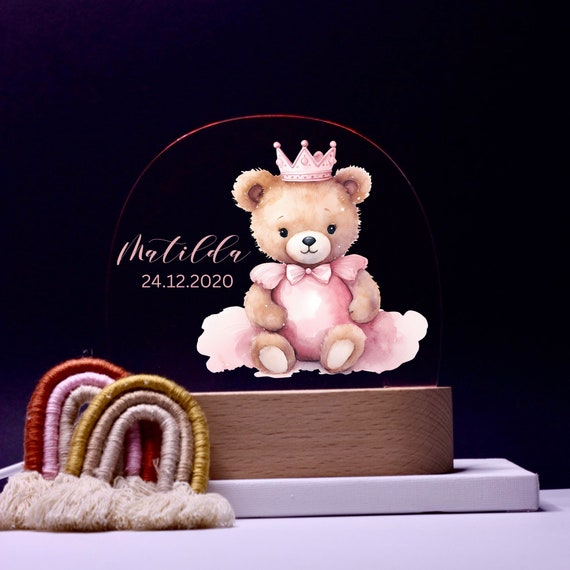 Personalized acrylic night lamp, baby gift, baby night lamp, children's night lamp, christening gift, children's birthday gift, night light
