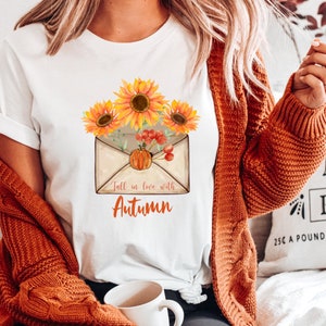 Herbst Shirt, Damen Herbst Sweatshirt, Sonnenblume Shirt, Herbst Brief Shirt, Damen Pullover