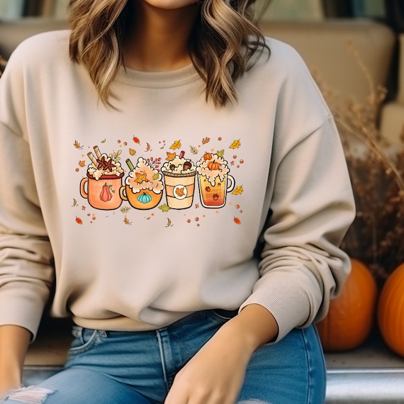Fall Coffee Sweater, Cute Fall Sweatshirt, Fall In Love Shirt, Pumpkin Sweater, Pumpkin Spice Latte Shirt, Fall Women's Sweater