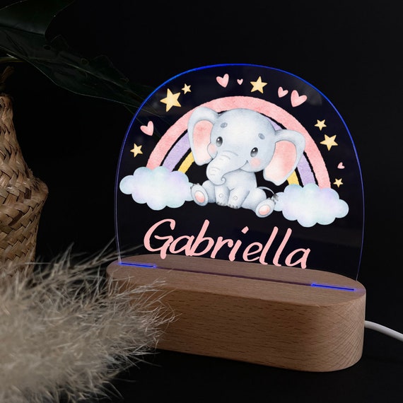 Personalize night lamp made of acrylic, gifts for birth, baptism gift, children's room, decoration, bedside lamp