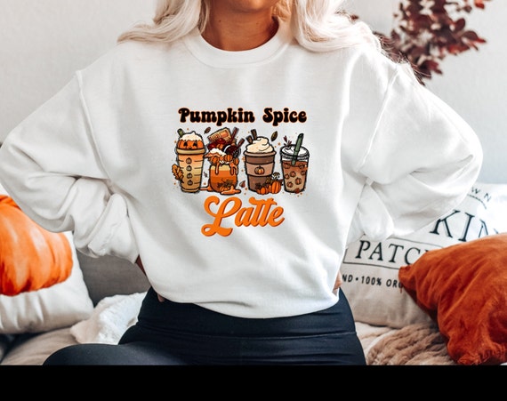 Pumpkin Spice Latte Hoodie, Unisex Sweater, Autumn Pumpkin Spice Latte Sweater