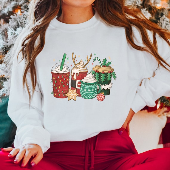 Christmas coffee and cookies Unisex sweater, fairy lights, winter Christmas sweaters