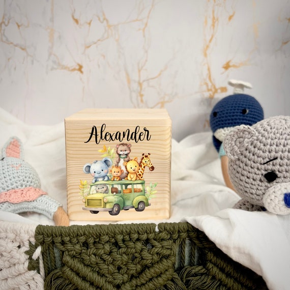 Personalized Money Box Wood Safari I Gift I Personalized Gifts I Personalized Money Box I Wooden Money Box
