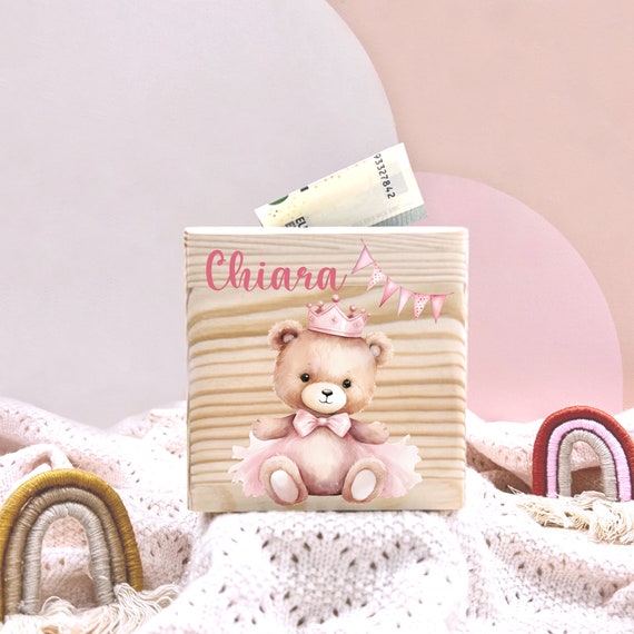 Personalized Money Box Wooden Baby Bear I Gift I Personalized Gifts I Personalized Money Box I Wooden Money Box I Teddybear