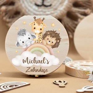 Personalized wooden tooth box, milk teeth storage, personalized gifts, christening gift, birthday gift