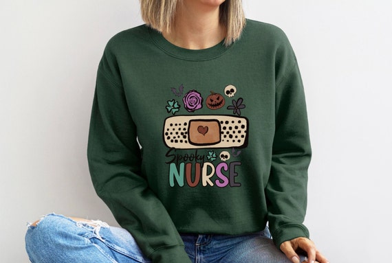 Halloween Sweater, Spooky Nurse, Spooky Nurse, Halloween Nurse Sweater.