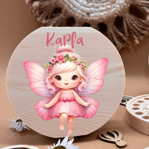 Personalized wooden tooth box fairy, milk teeth storage, personalized gifts, christening gift, birthday gift
