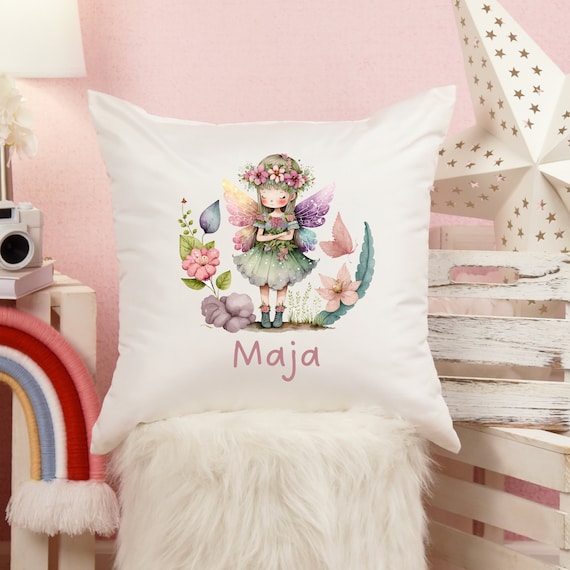Enchanting Flower Fairy Pillow I Pillowcase I Personalized I Gift I Children's Room I Decoration I Fairy Flower