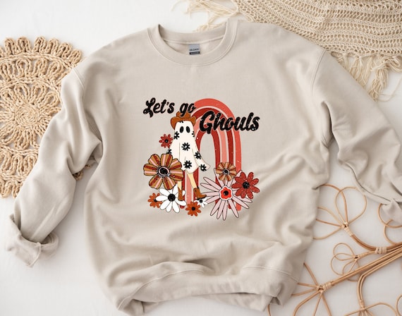 Let s Go Ghouls Unisex Sweater, Ghost Sweater, Halloween Hoodie