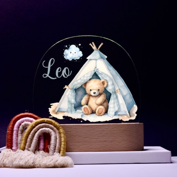 Personalized acrylic night lamp, baby gift, baby night lamp, children's night lamp, christening gift, children's birthday gift, night light