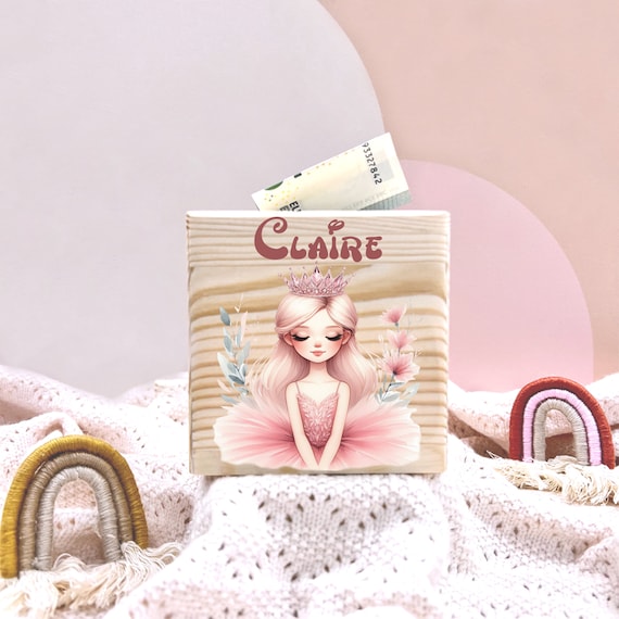 Personalized Money Box Wooden Ballerina I Gift I Personalized Gifts I Personalized Money Box I Wooden Money Box