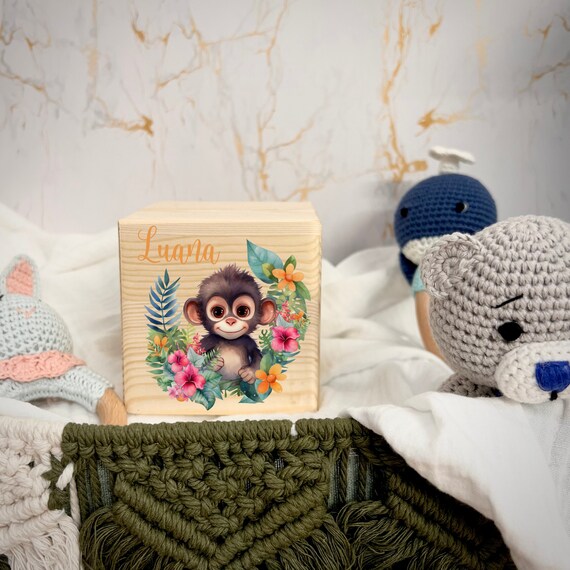 Personalized Money Box Wood Monkey I Gift I Personalized Gifts I Personalized Money Box I Wooden Money Box