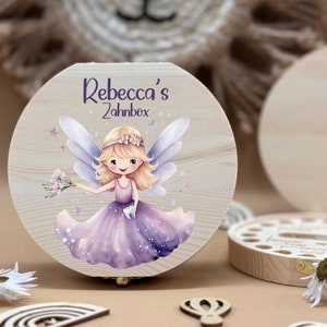 Personalized wooden tooth box tooth fairy, milk teeth storage, personalized gifts, christening gift, birthday gift image 1